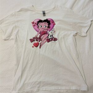 Gildan White T-Shirt with Pink Graphic